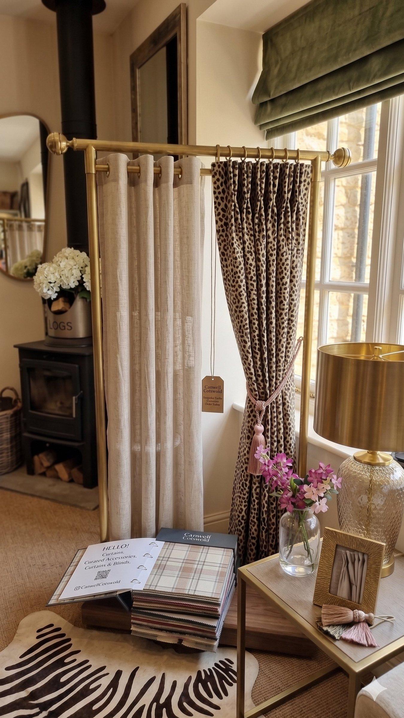 Curtain fabrics on display at the Canwell Interiors showroom